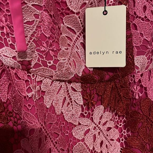 Adelyn Rae Multicolor Lace Square Neck Sleeveless Tie Shoulder Midi Dress XS - Picture 7 of 7